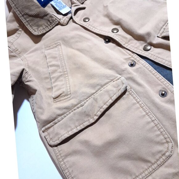 SOLD🔴🔴🔴🔴🔴🔴Vintage Toddler L.L Bean Lined Barn Chore Coat sz 4/5 Khaki - Picture 3 of 8